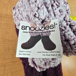 Snoozies! Sherpa‎ lined socks  Purple Size 5-10 Women Brand New!